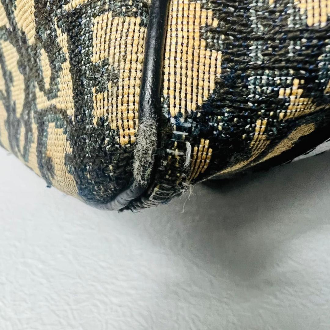 【人気】Chistian Dior ミニボストンバッグ　トロッター　ネイビー