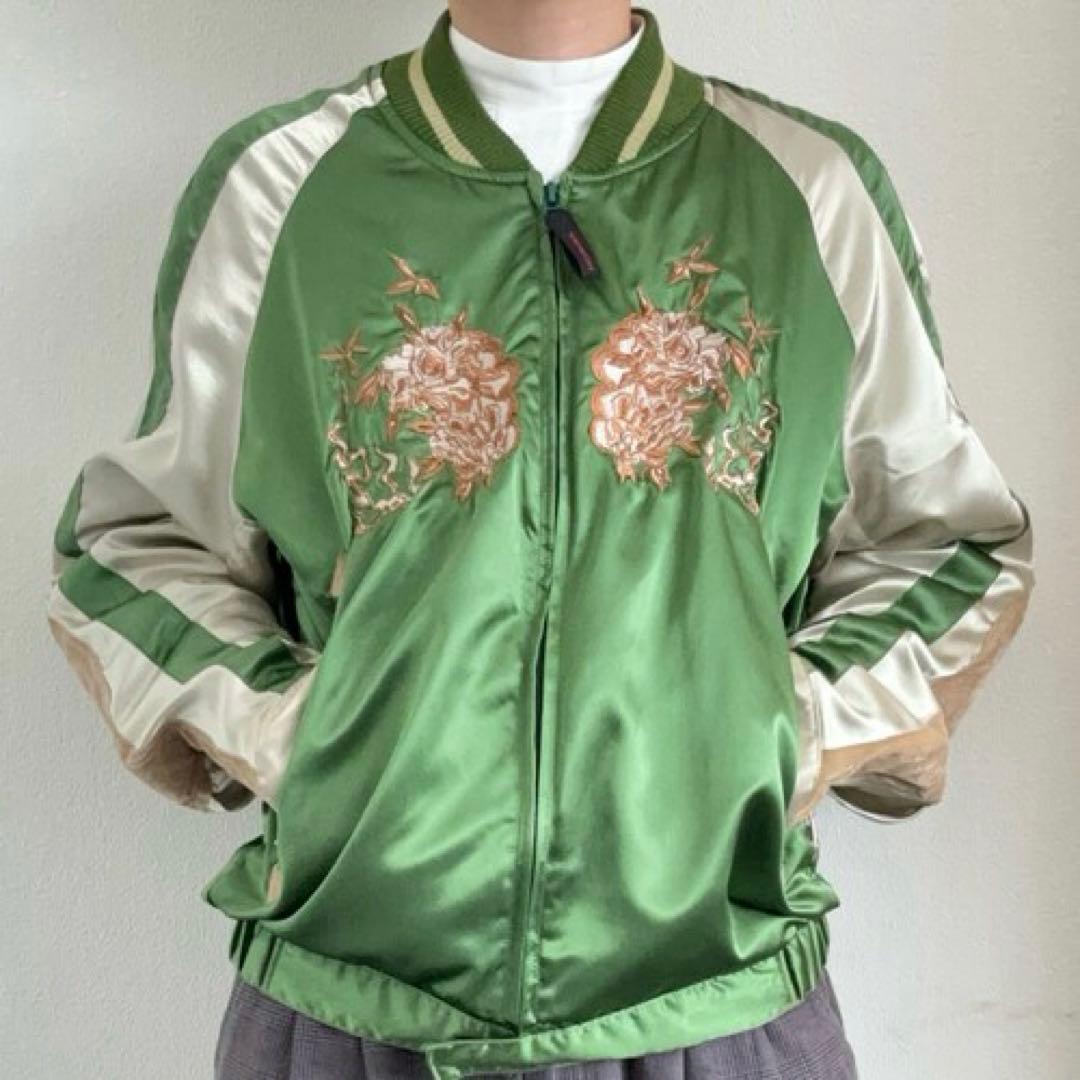 レア HONDA シンイチロウアラカワ スカジャン L 緑 バイカー コラボ