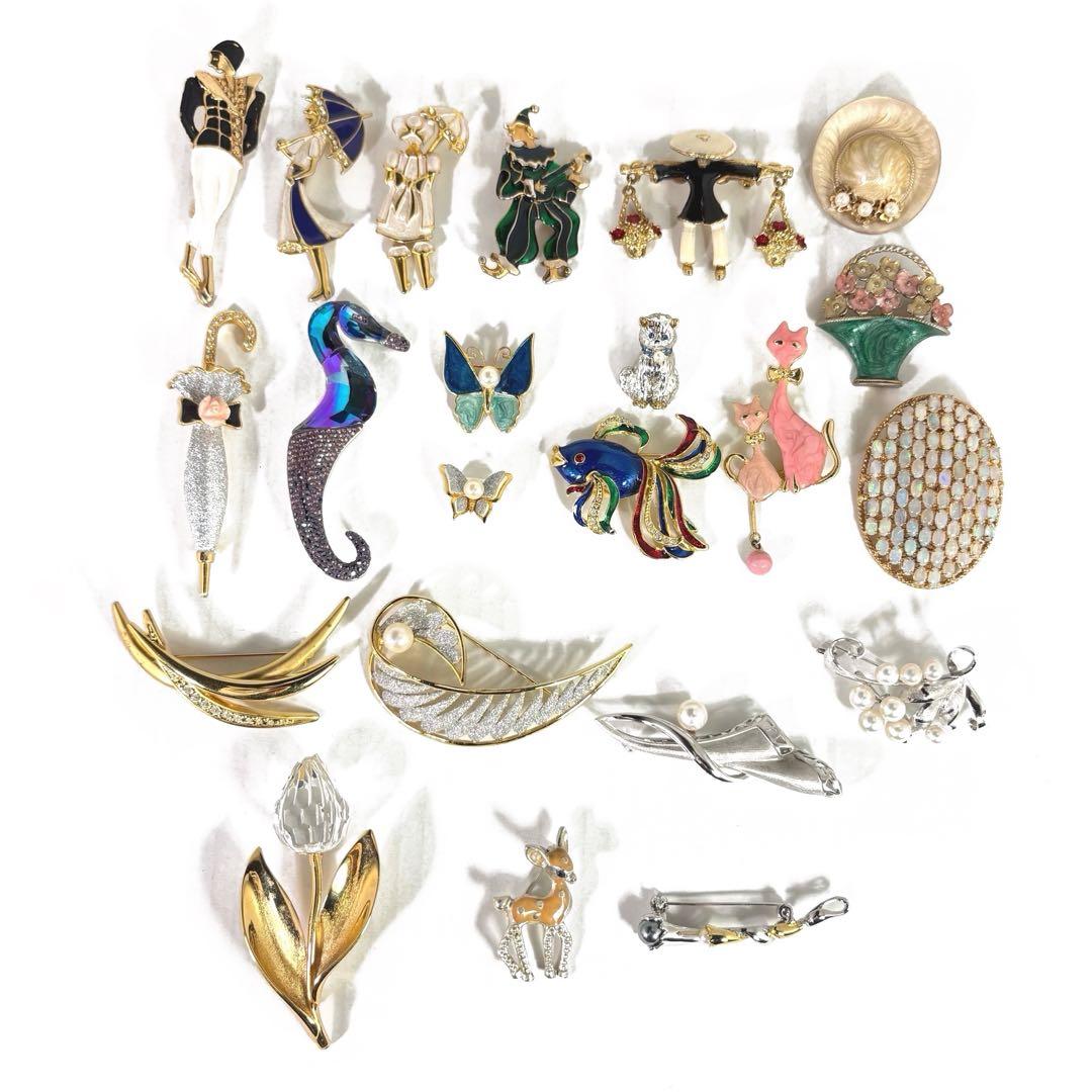 ブローチ 22点 まとめ売り スワロフスキー ルチカ ベリテ 他 ヴィンテージ