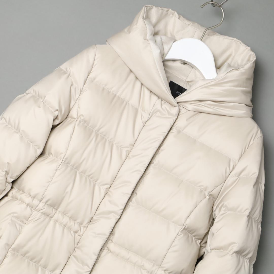 347 新品 今季23区シレータフタ ミドル丈 ダウンコート ショートコート40