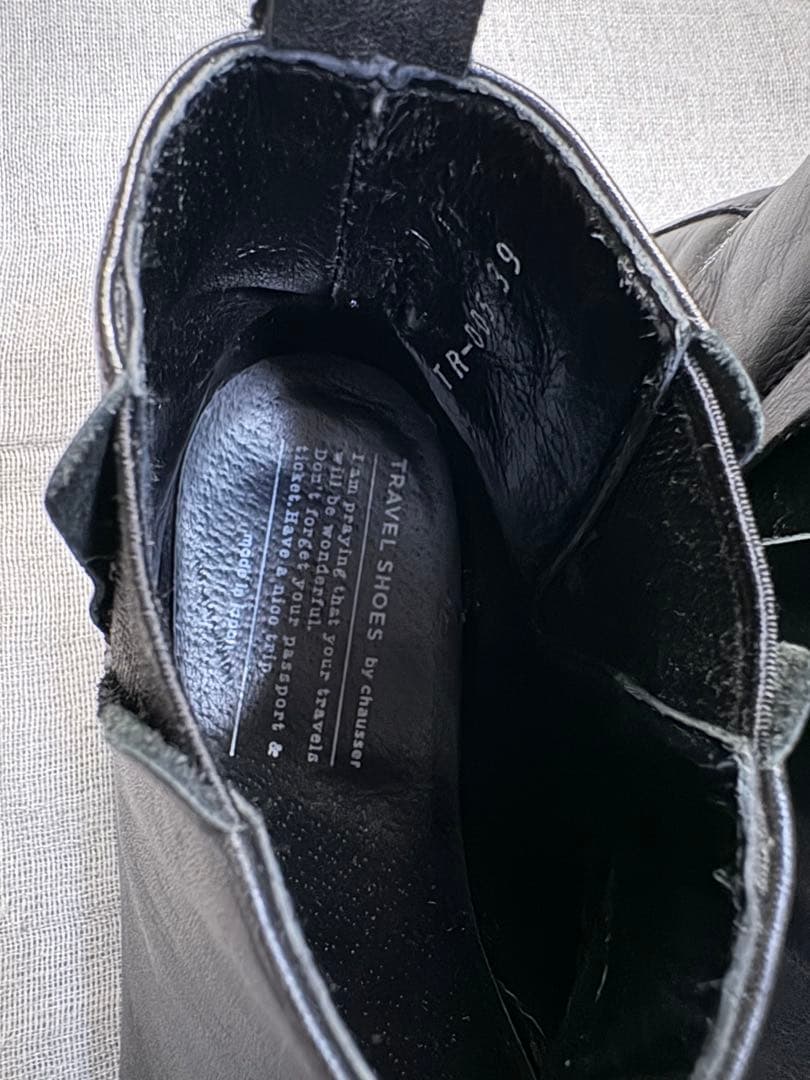 【chausser】ショセ トラベルシューズ サイドゴアブーツ 黒 39