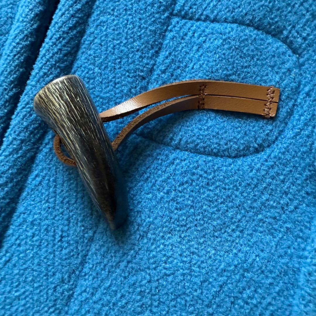 美品 OLD ENGLAND ヘリンボーン生地ダッフルコート ブルー