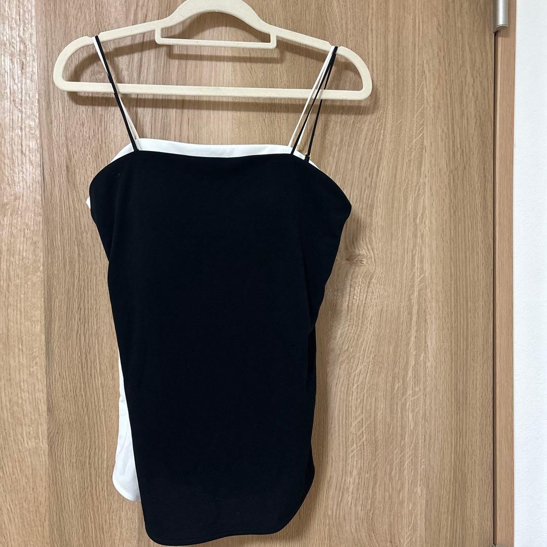 イエナ　バックデザインブラキャミソール　 ブラック/ホワイト 二枚セット