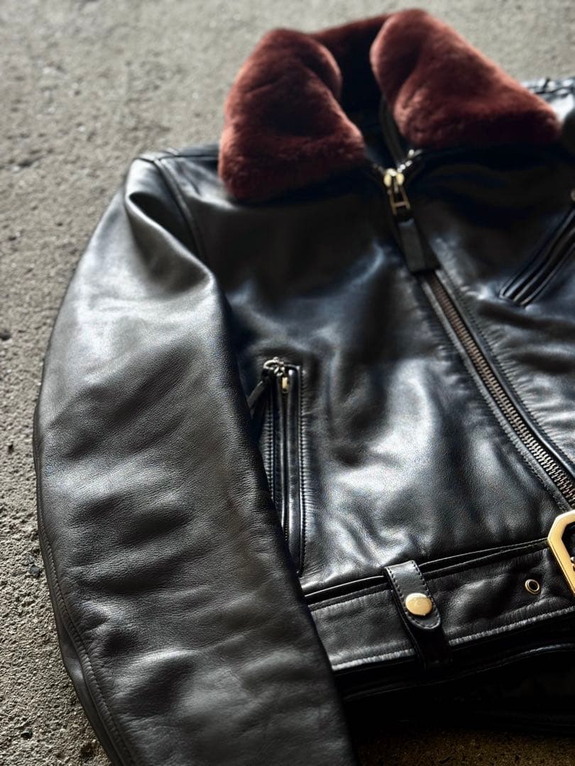 よ*じ様 上質牛革 ハーレーダビッドソン ポリスマン レザージャケット シングル