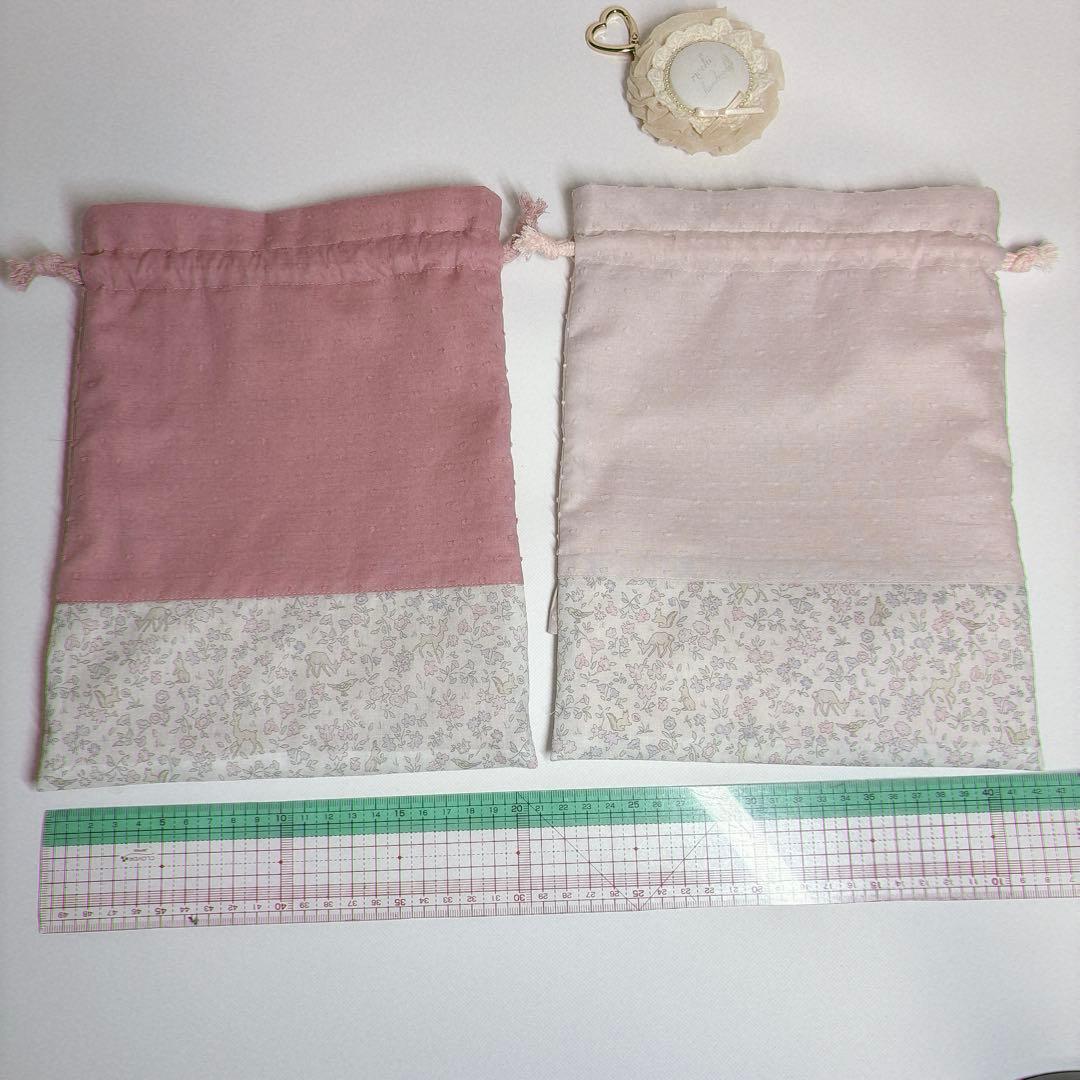 みっき様　ヌビ　ハート　キルト　レッスンバッグ　上履き袋　体操着袋　ハンドメイド