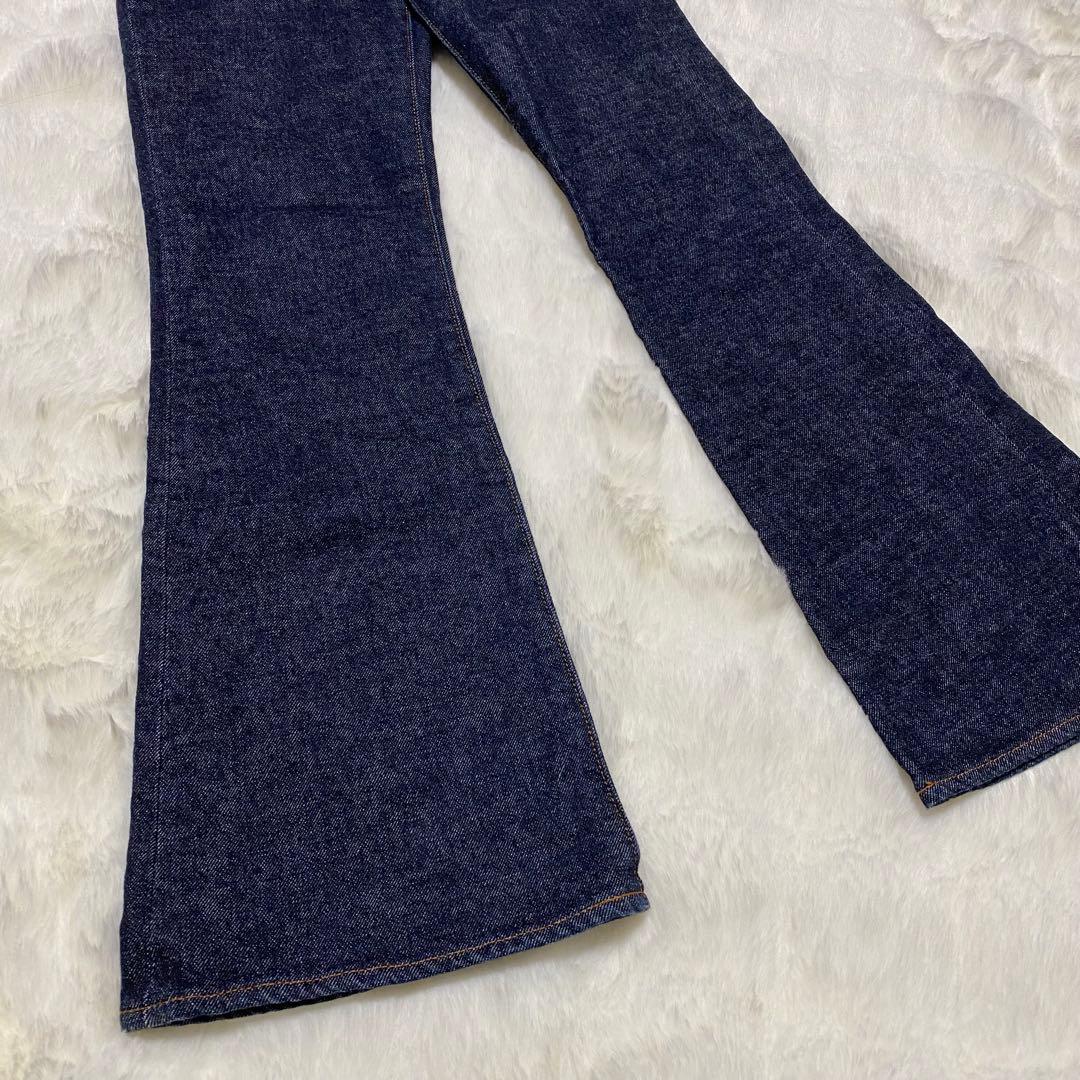 【美品】moussy マウジーMVS FLARE フレアデニム 23 濃紺