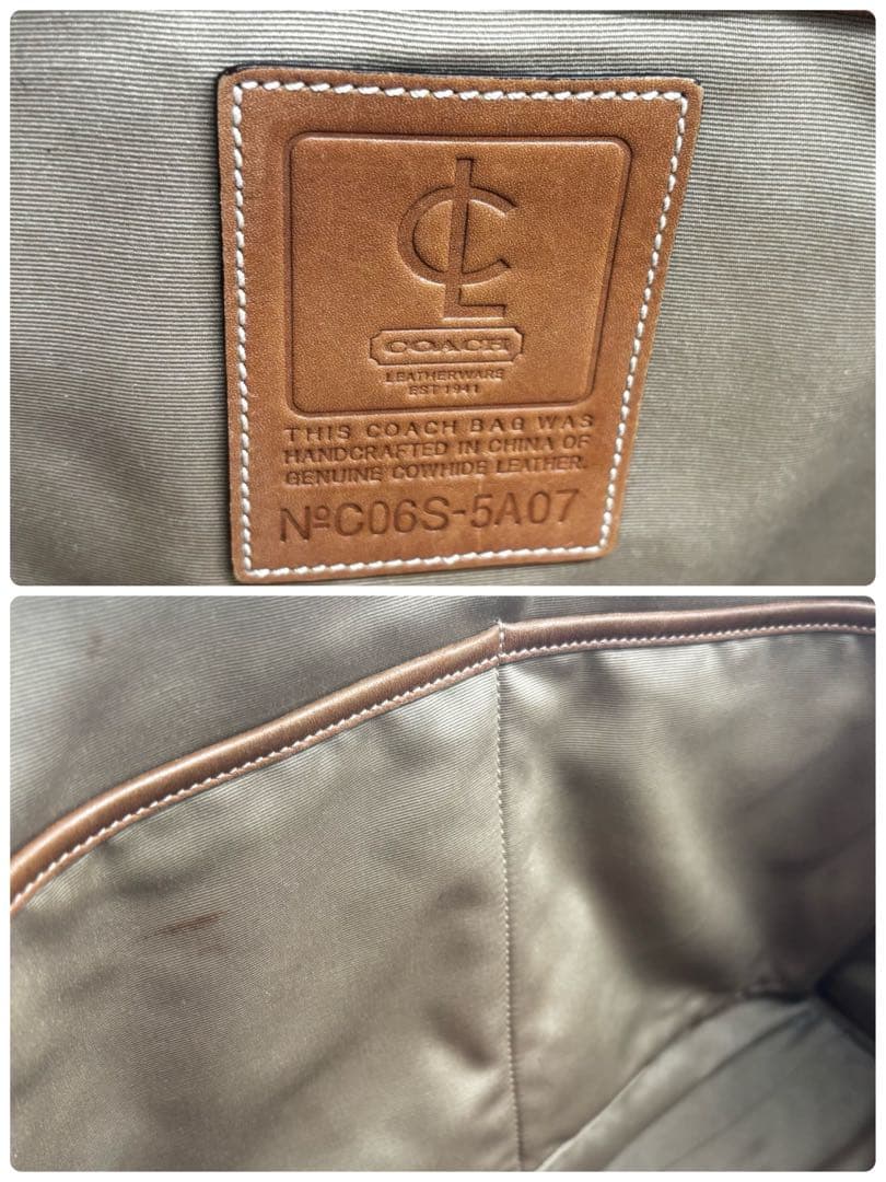 【ヴィンテージ】コーチ 2way ビジネスバッグ　ショルダー　オールレザー　茶