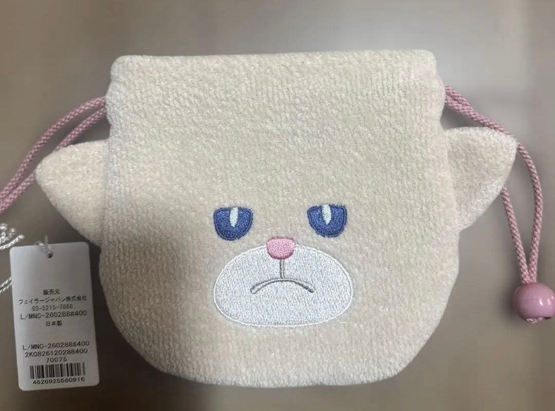 ラブラリーバイフェイラー　モフモフネコチャン　ネコチャン巾着