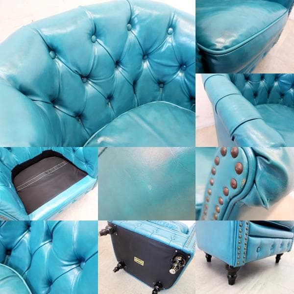 VINCENT■英国デザイン■チェスターフィールド■1人掛けソファ鋲打ち■