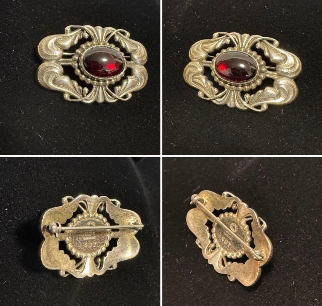 c*o様 北欧デンマーク　ヴィンテージ ジョージジェンセン　深い赤色。ブローチ4