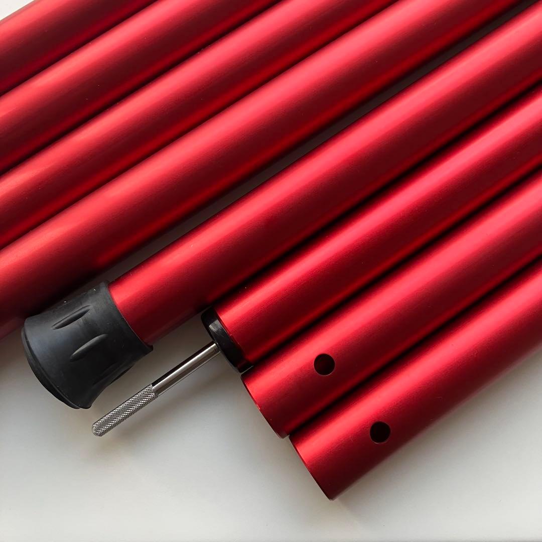 スノーピーク　ウイングポール　レッド　280cm 2本セット