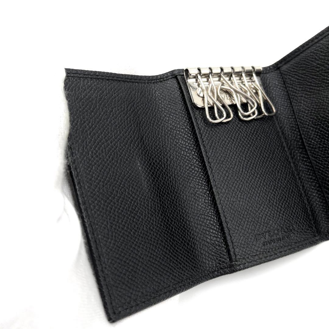 【未使用保管品】ブルガリ ビーゼロワン 6連 キーケース ロゴクリップ レザー