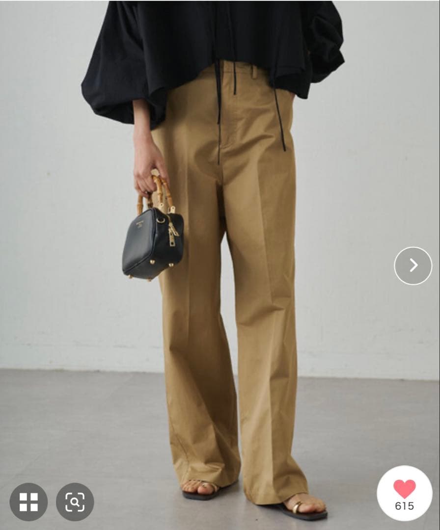 新品タグ付☆ラウンジドレス☆ ノータックチノパンツ☆ベージュ