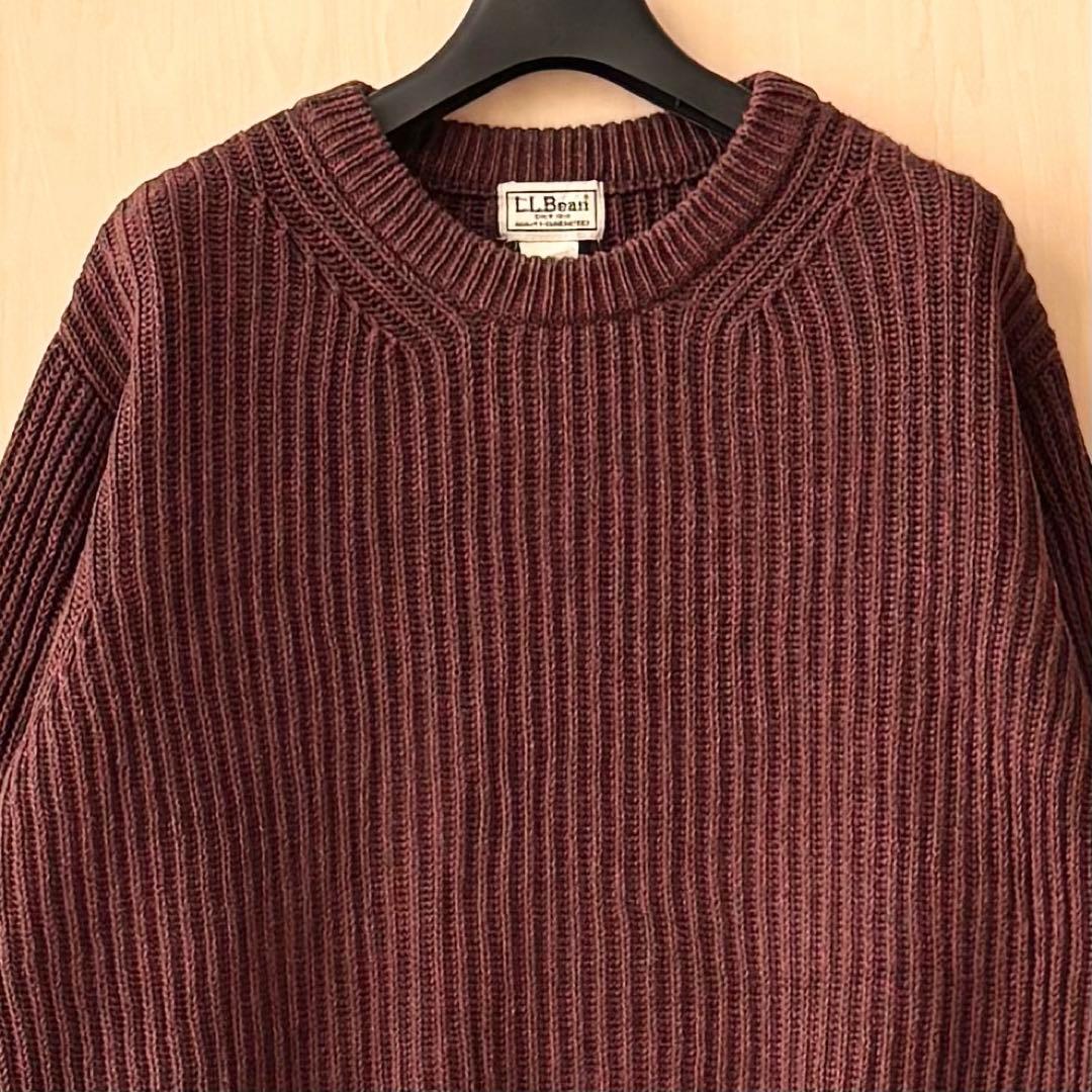 渋いカラー　エルエルビーン　肉厚　コットンニット　リブニット　メランジ