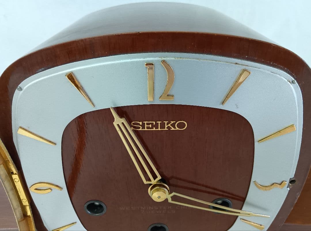 SEIKO セイコー　ゼンマイ式置時計　アンティーク 昭和レトロ　ボンボン時計