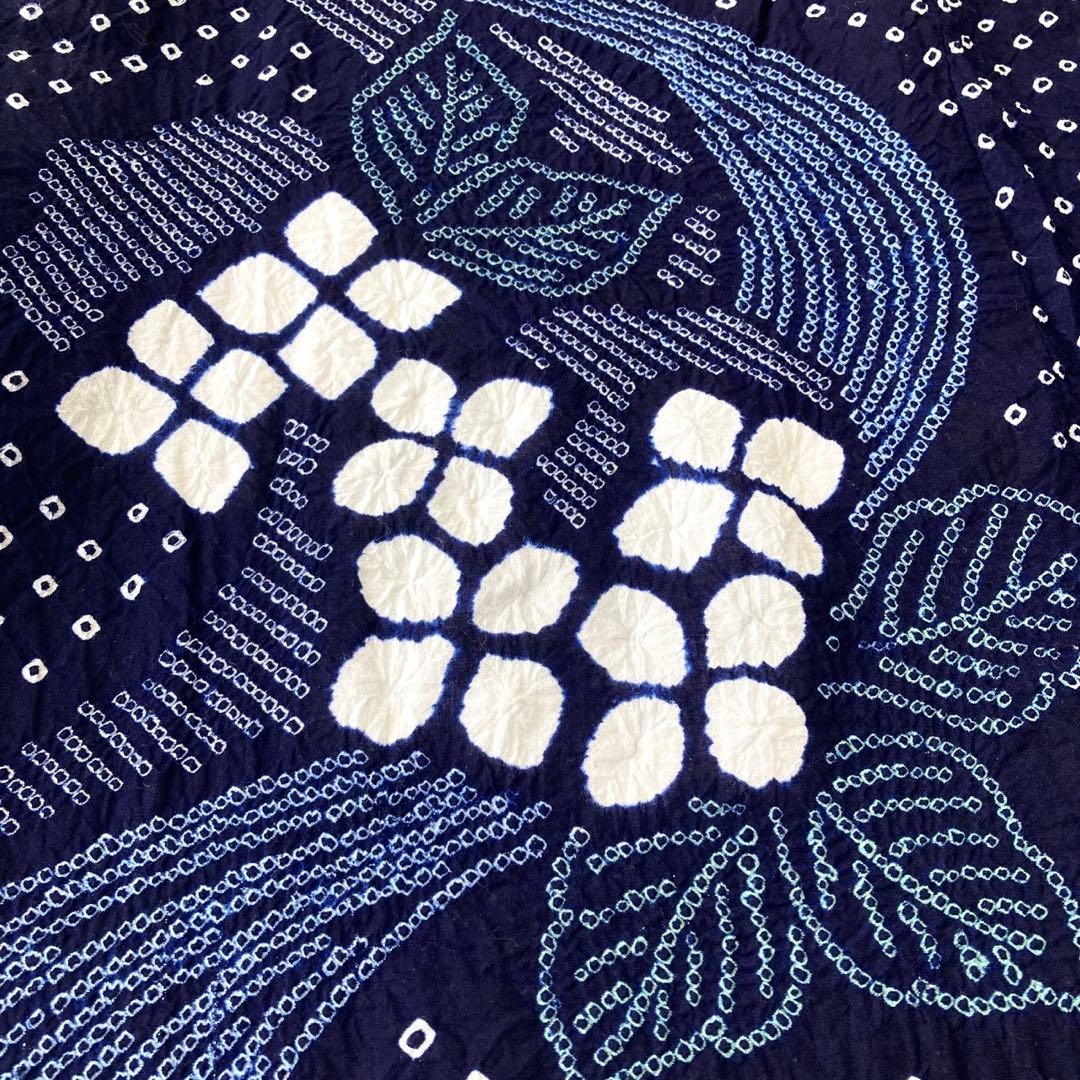 ™️82/34 身丈151 紫陽花　有松絞り　絞り染め　絞り浴衣　総絞り　浴衣