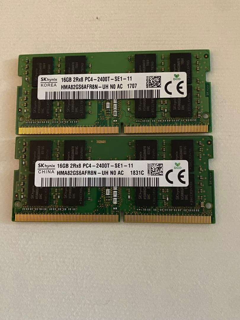 SK hynix 32GB DDR4 メモリ 2400MT/s 2枚組