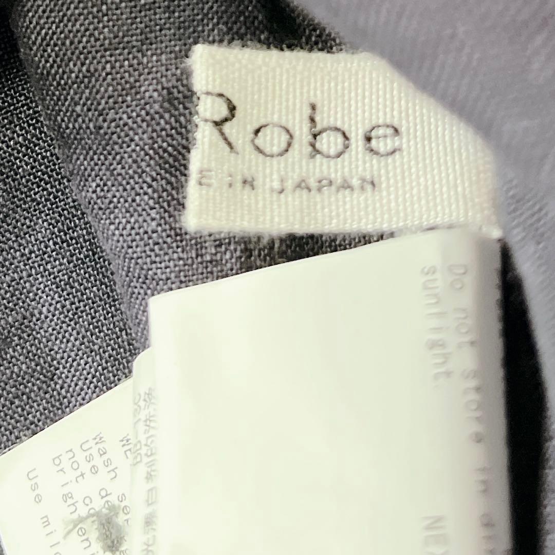 美品✨nest Robe リネン100%ゆったり　長袖シャツ　ブラウス　濃紺