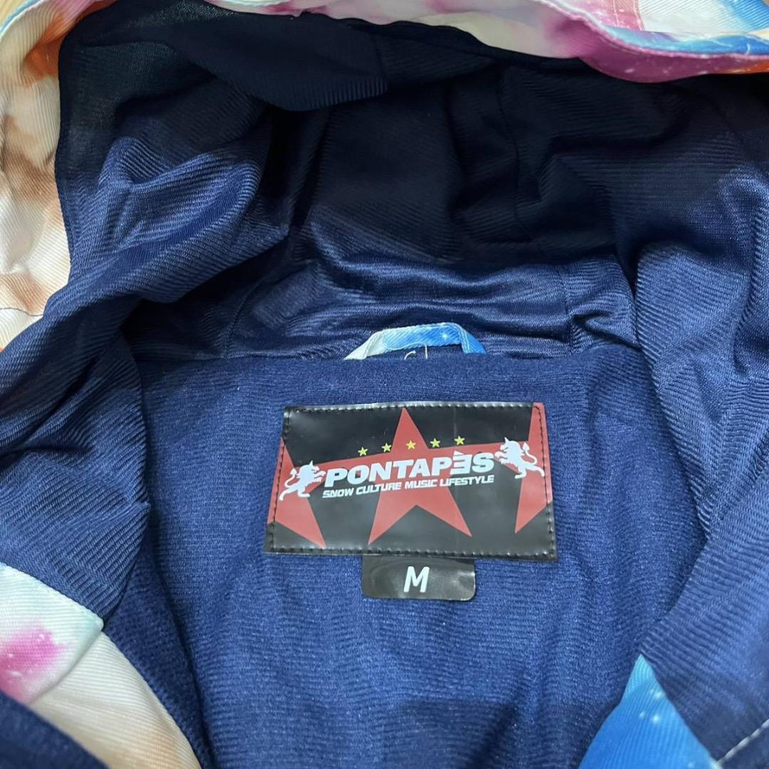 PONTAPES スノーボードウェア つなぎ スキーウェア 総柄 フード M