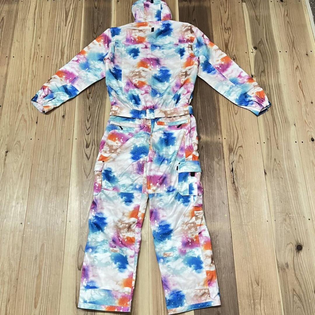 PONTAPES スノーボードウェア つなぎ スキーウェア 総柄 フード M