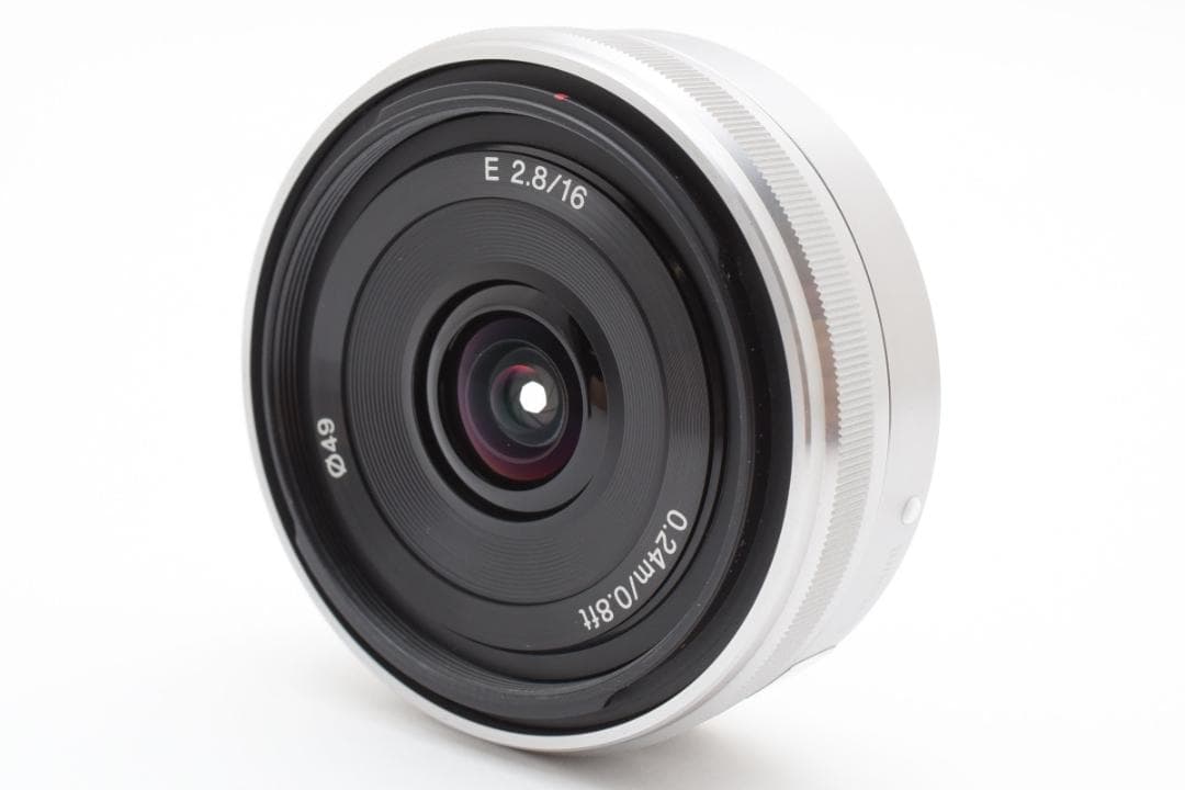 超美品 SONY E 16mm F2.8 SEL16F28 シルバー M504