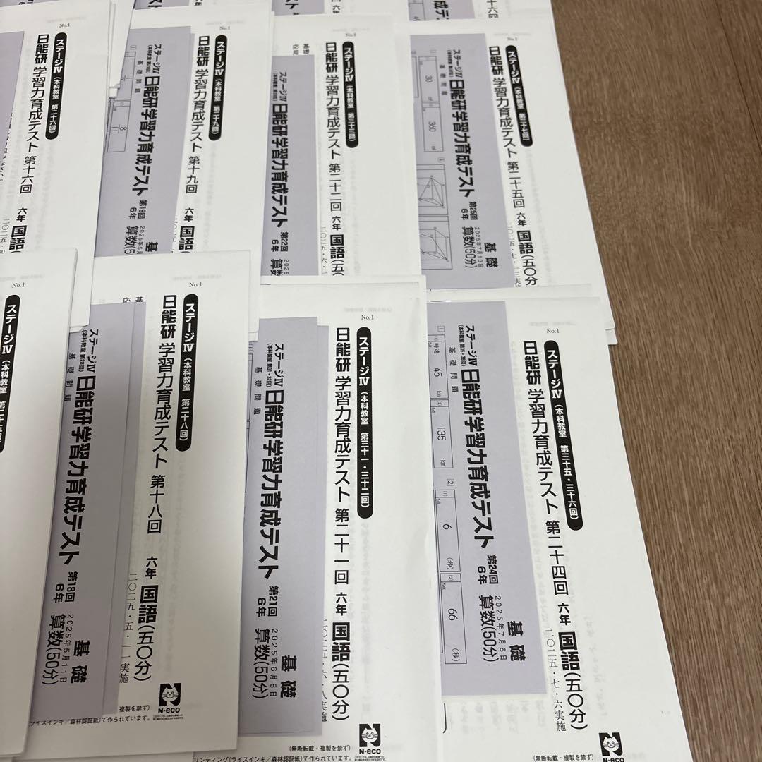 2025年度　日能研　6年　前期　育成テスト 17回分