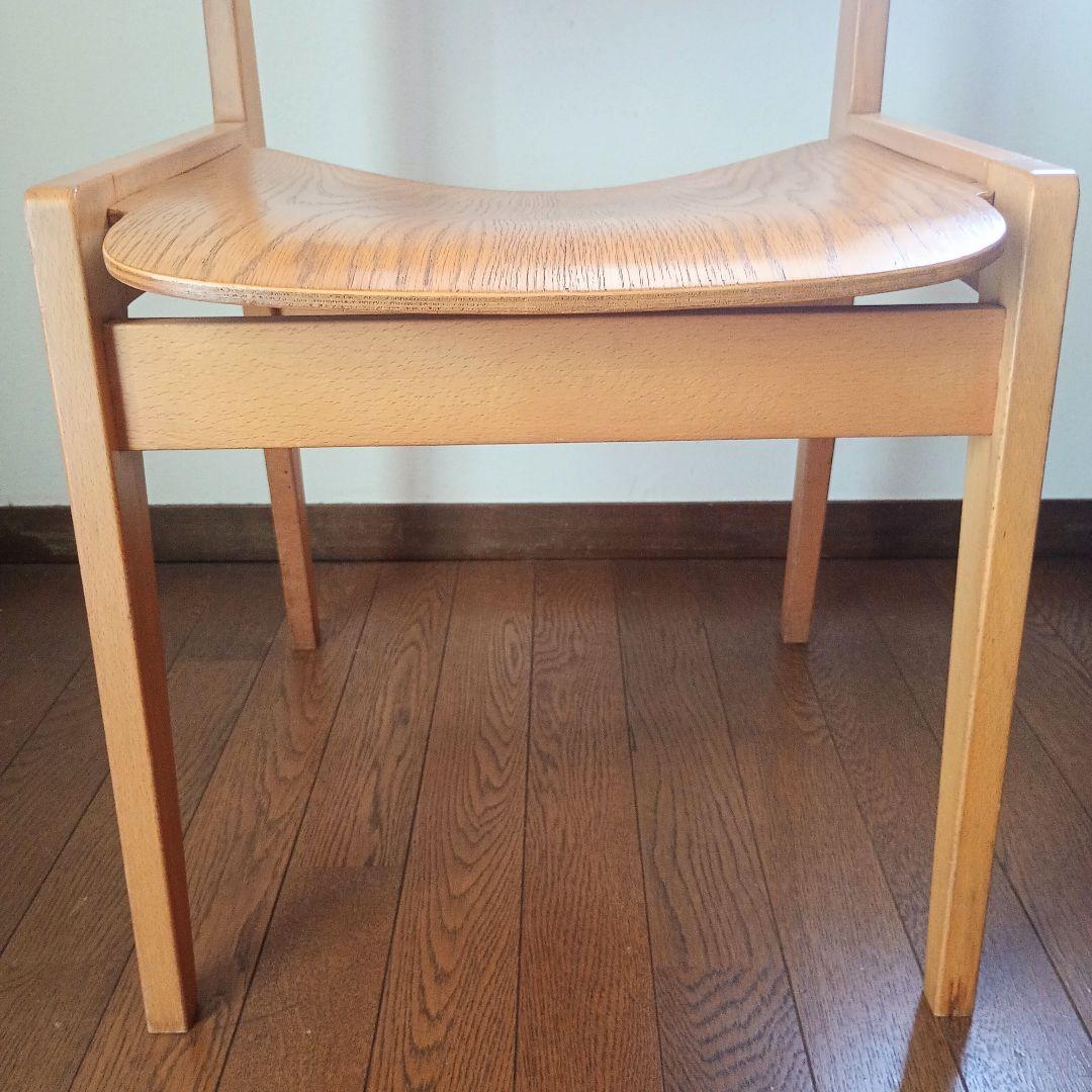 ①グッドデザイン賞【天童木工】ブックチェア/ダイニングチェア/木製椅子/USED
