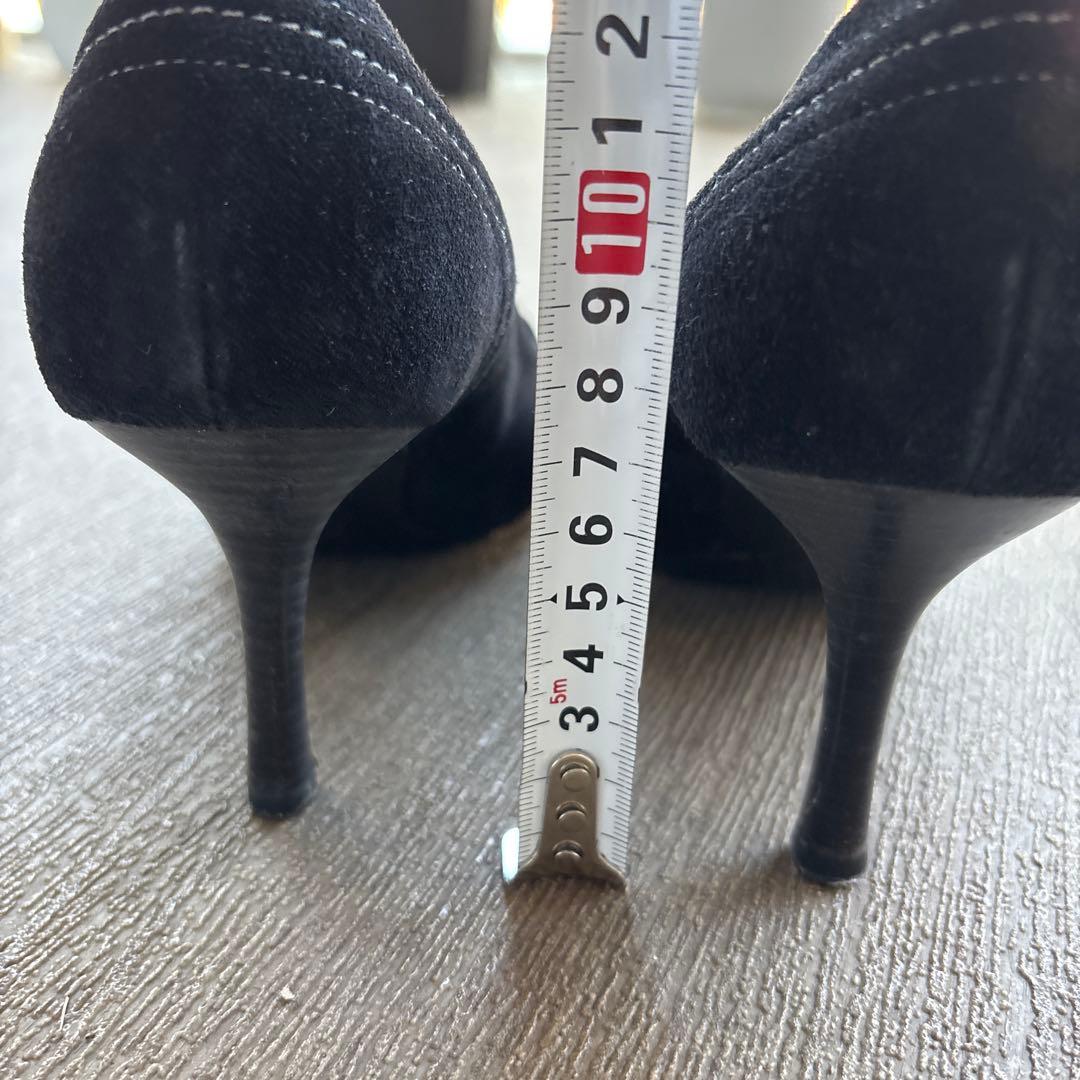 CHANEL シャネル ココマーク パンプス 黒 スエード ピンヒール 36.5