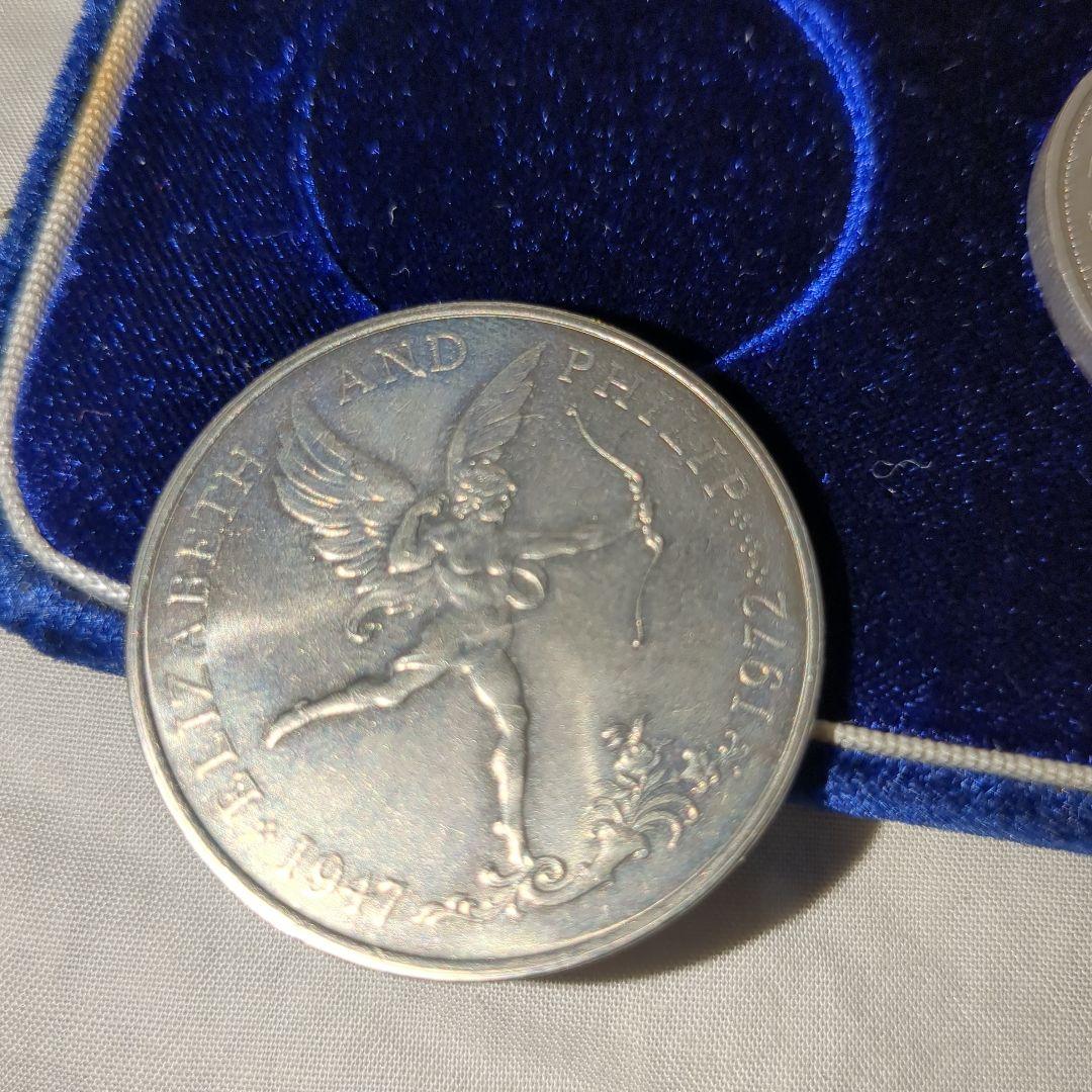 1972 エリザベス2世 シルバーウェディング3枚　重量総84g 記念銀貨