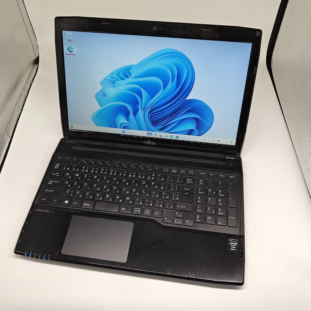 【富士通】AH53 爆速i7 SSD256GB 8GB ブラック ノートPC