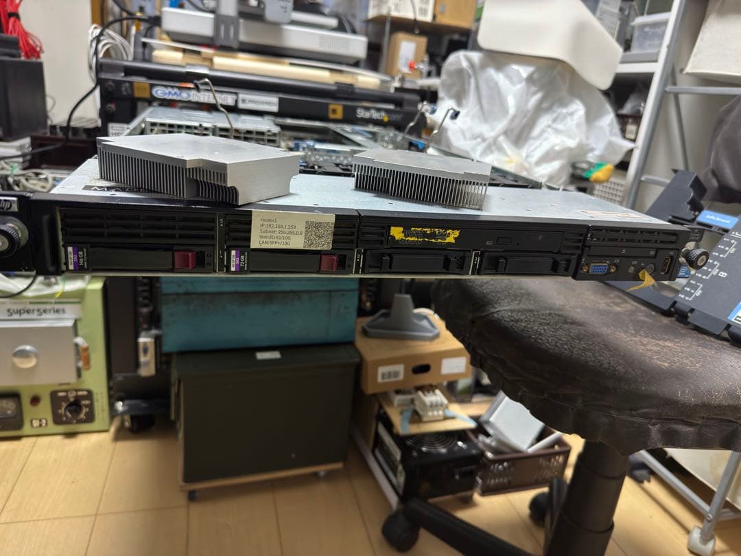 HP DL360 G7 1Uサーバー 8コア16スレッド