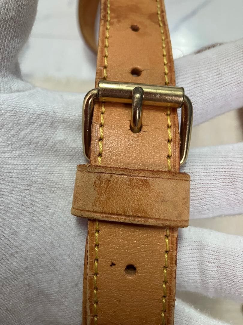 ルイヴィトン　ボストンバッグ　ショルダーストラップ　ヌメ革