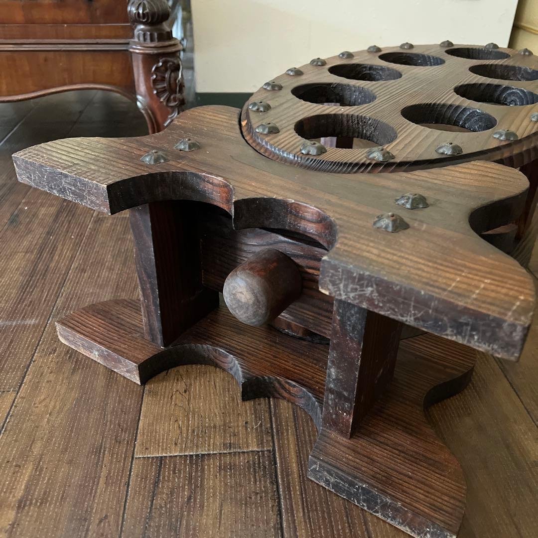 k232r119 木製ワインホルダー ワインラック 樽型 8本収納 ヴィンテージ