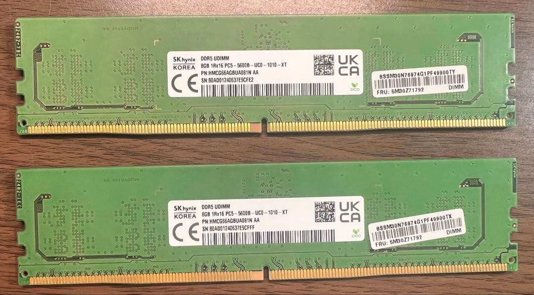 メモリー SK hynix 16GB(8GB x 2) DDR5 UDIMM 5600