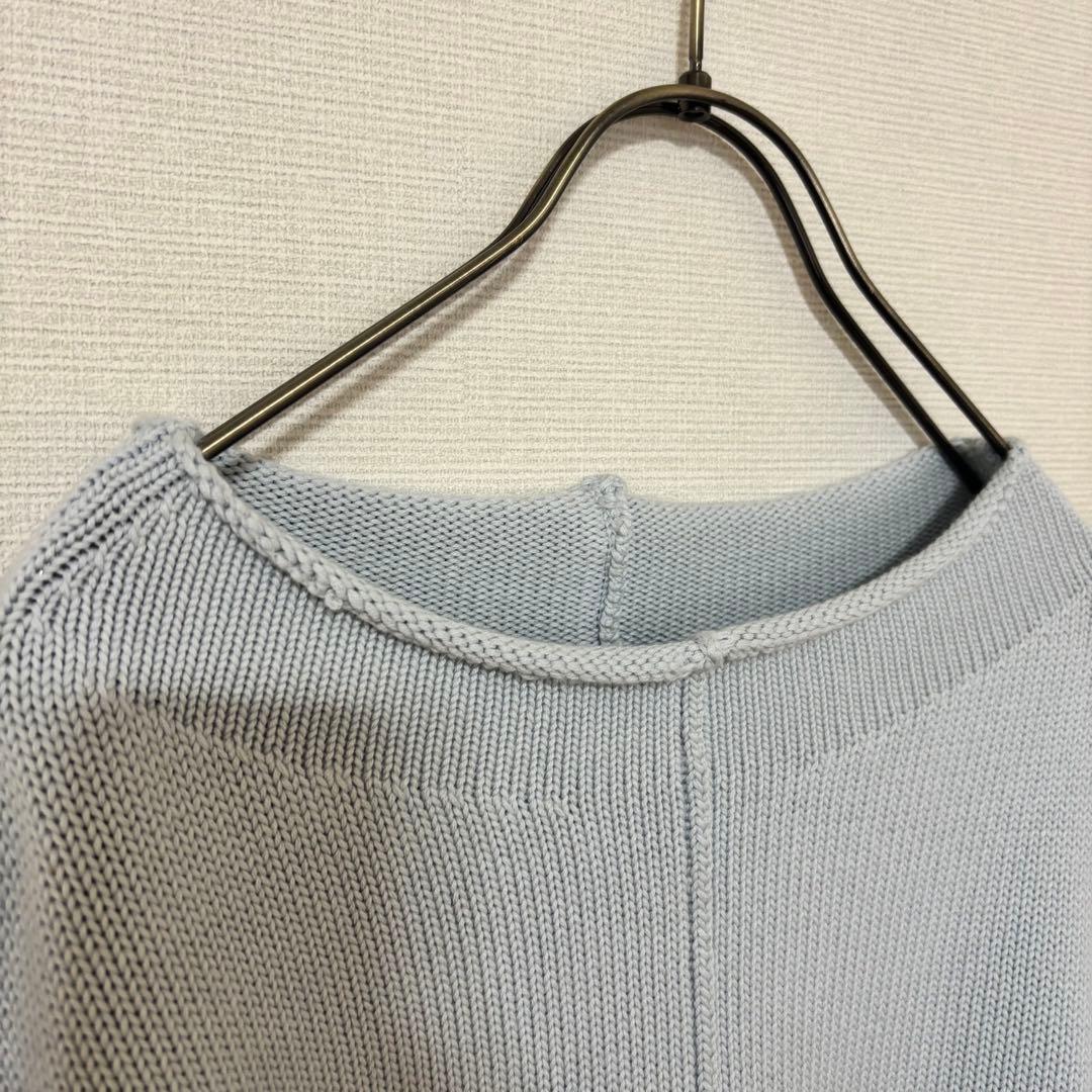 ミューズ ドゥーズィエムクラス オーバーサイズ ニット アイスブルー シルク