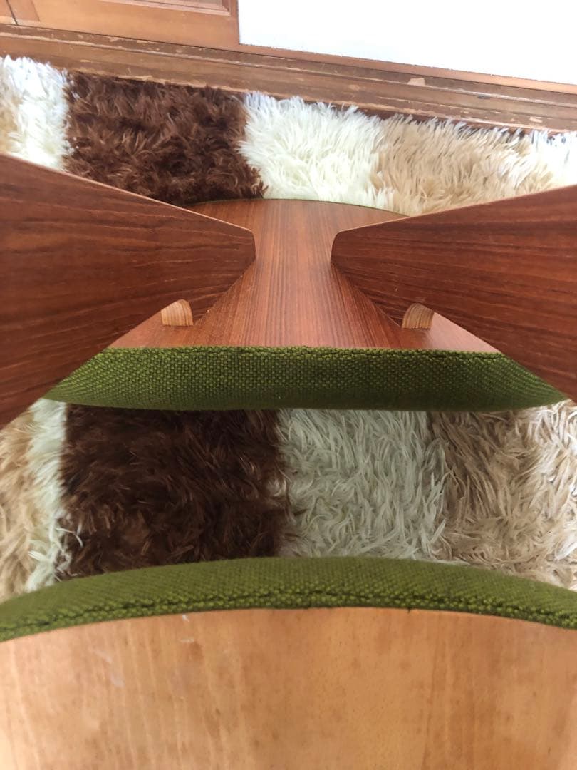 天童木工　低座イス　グリーン系