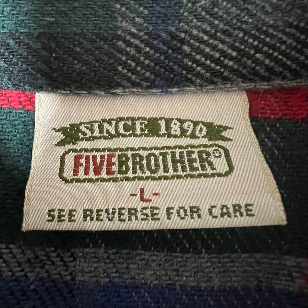 た*)様 90s USA製 FIVEBROTHER フランネルシャツ メンズ L