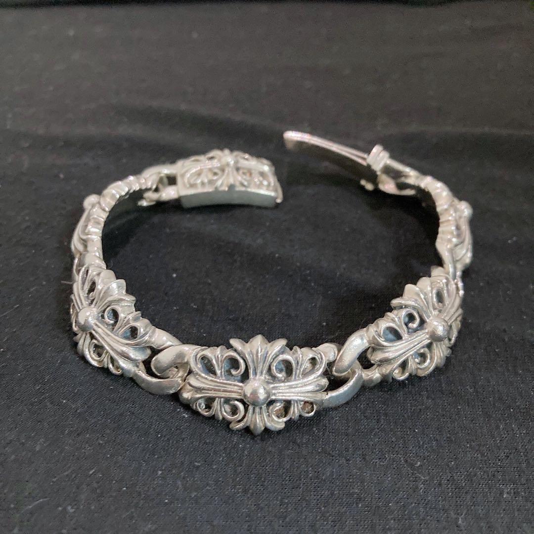 silver925フローラルクロスブレスレット 925ヴィンテージブレスレット