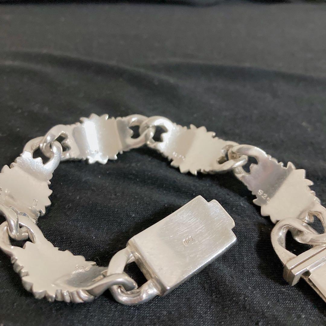 silver925フローラルクロスブレスレット 925ヴィンテージブレスレット