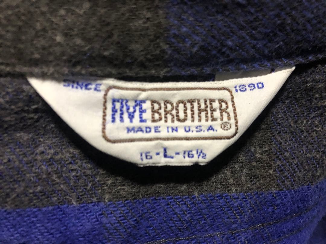 80’s USA製 FIVE BROTHERヘビーネルシャツ
