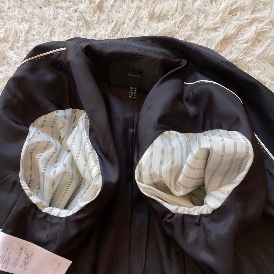 美品 ICB セットアップスーツ 11号 Lサイズ ダークネイビー ストライプ