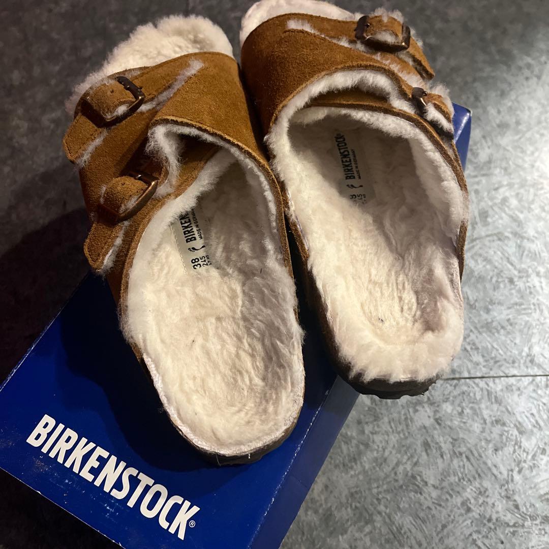 BIRKENSTOCK アリゾナ シアリング スエードレザー ミンク 38