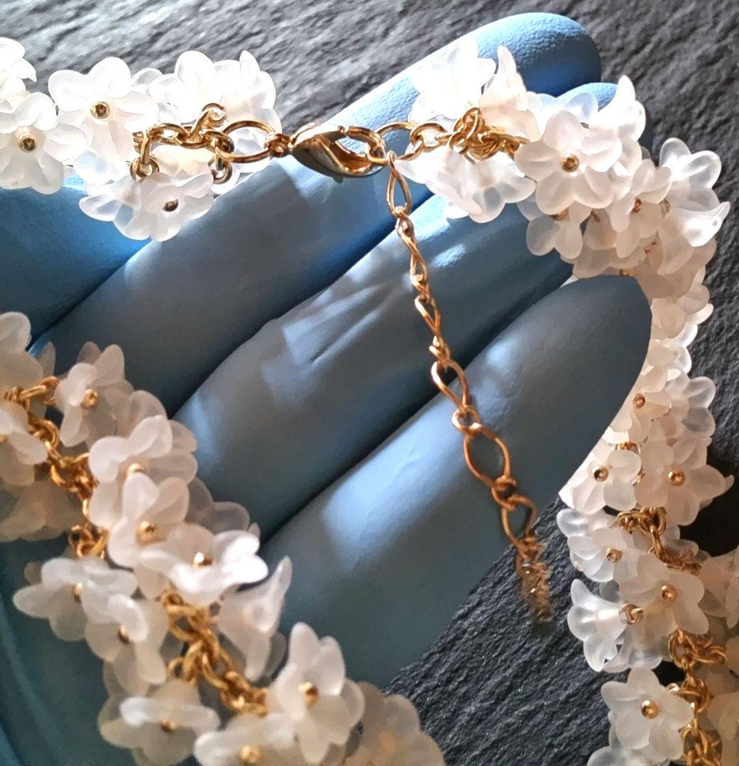 チロル様 紫陽花ピアス&リング、白のお花のネックレス、ブレス、フープピアス G