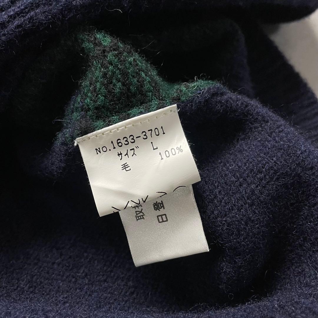 トップス 90s CHAPS RALPH LAUREN black watch knit