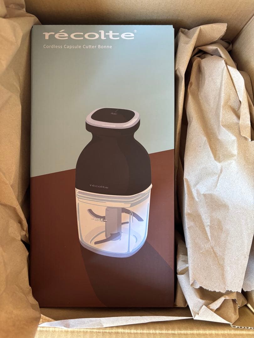 【新品】レコルト コードレス カプセルカッターボンヌ ナチュラルブラック