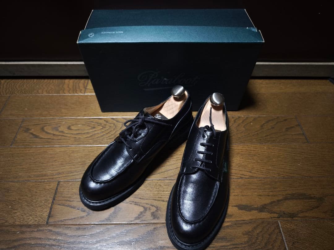 PARABOOT シャンボード　UK4ハーフ　ブラック　純正シューツリー・箱付き