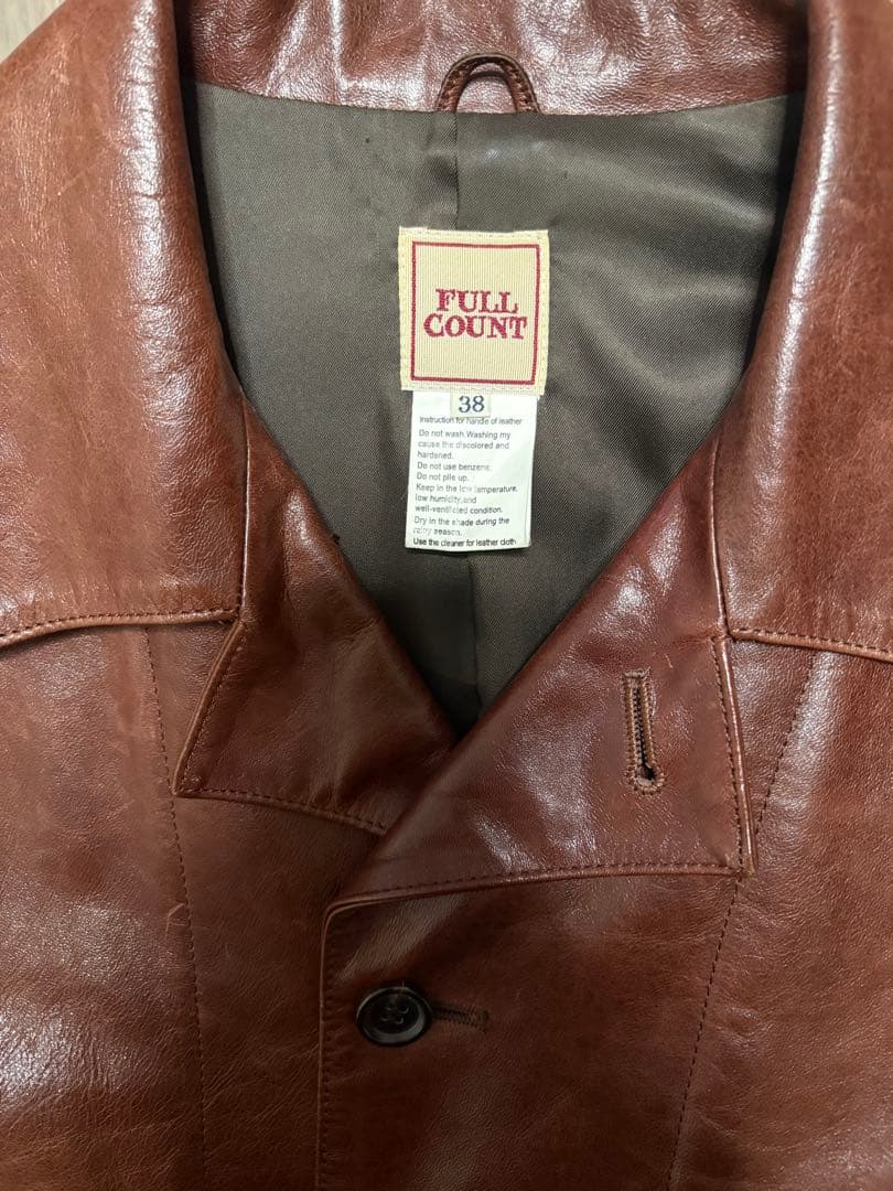FULL COUNT レザージャケット　サイズ38 ブラウン