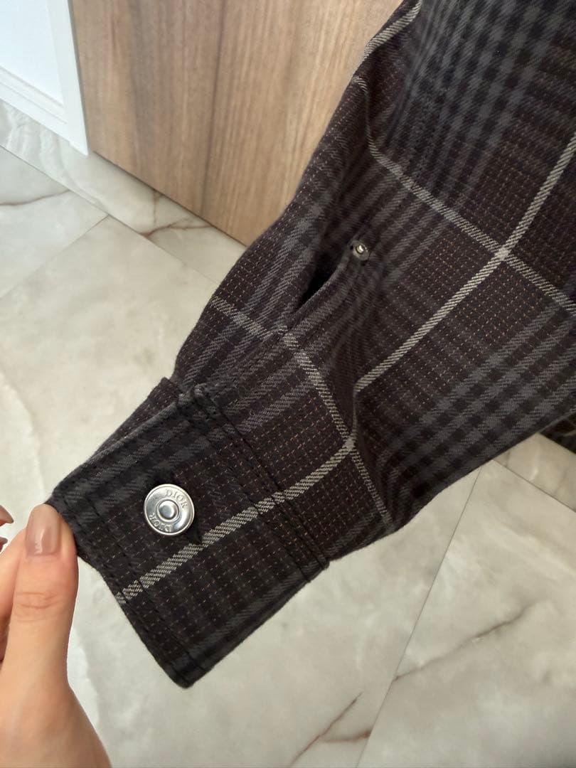 ディオール 23年 コットン コーデュロイ襟 ロゴレザーパッチ ジャケット