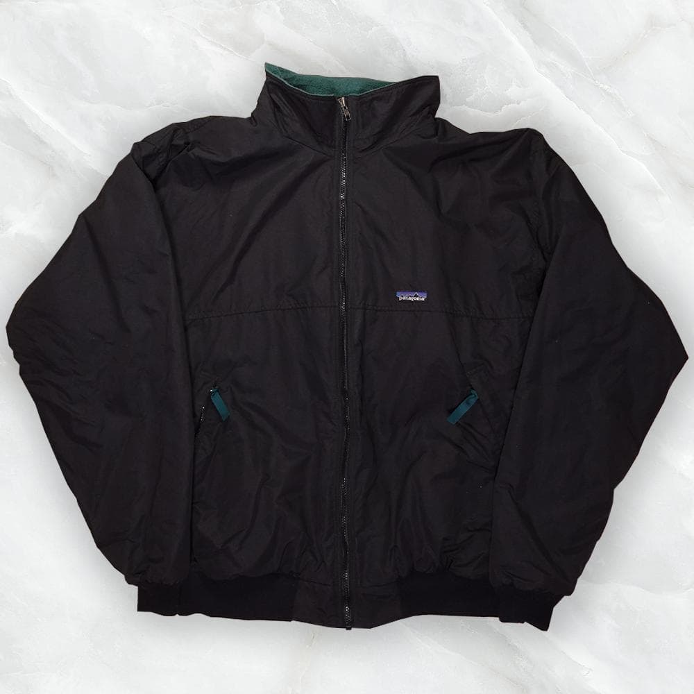 Patagonia シェルドシンチラ ジャケット ブラック グリーン XXL