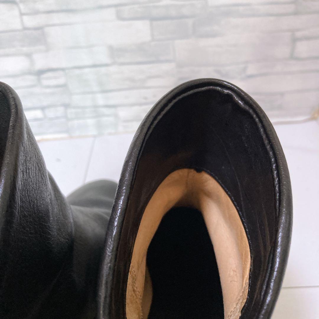 トリッペン スイフト ショートブーツ 37 バックジップ レザー 本革 黒